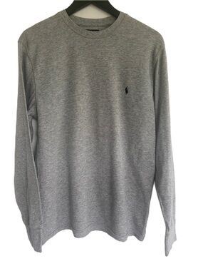 Polo Ralph Lauren Men’s Waffle Weave Thermal Long Sleeve Shirt Gray Large